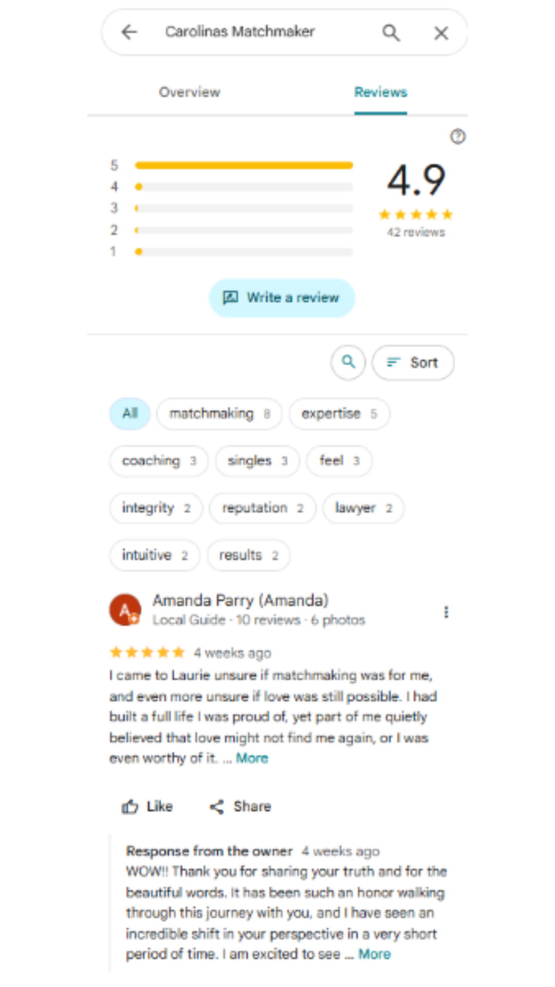 Carolinas Matchmaker review screenshot 1