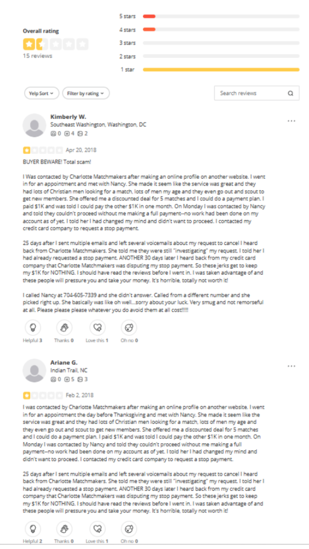 Charlotte Matchmakers review screenshot 1