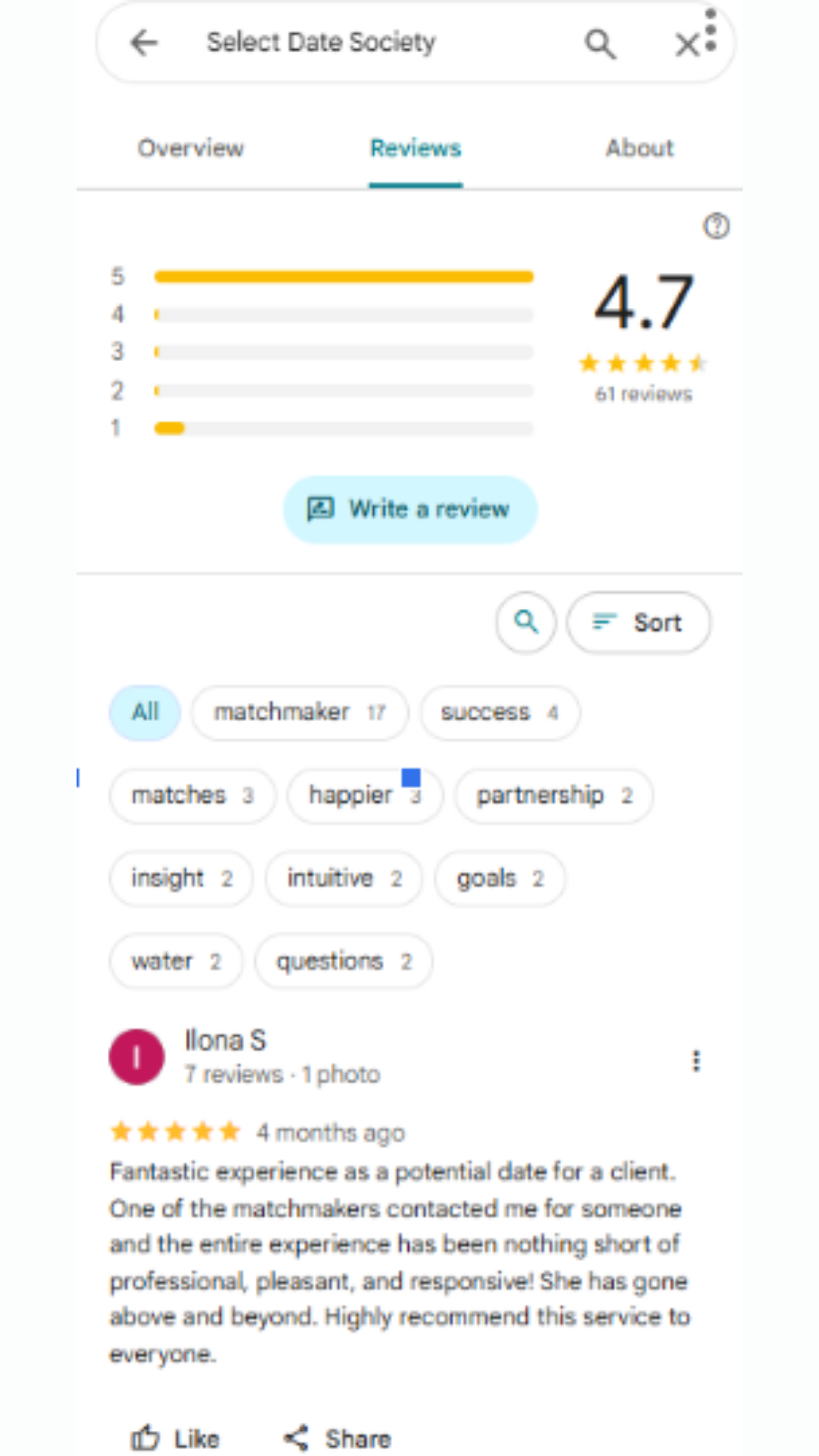 Select Date Society review screenshot 1