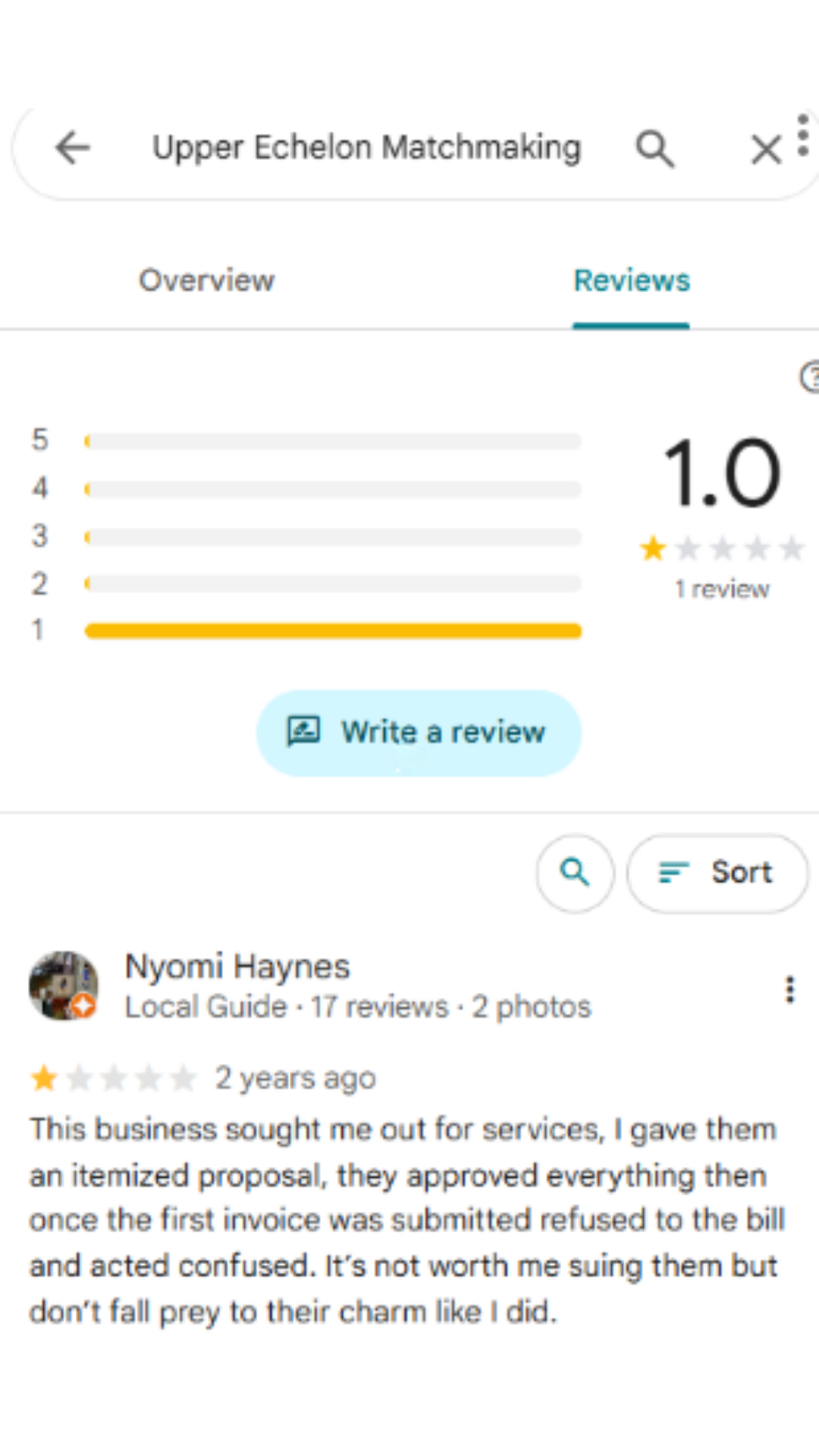 Upper Echelon Matchmaking review screenshot 1